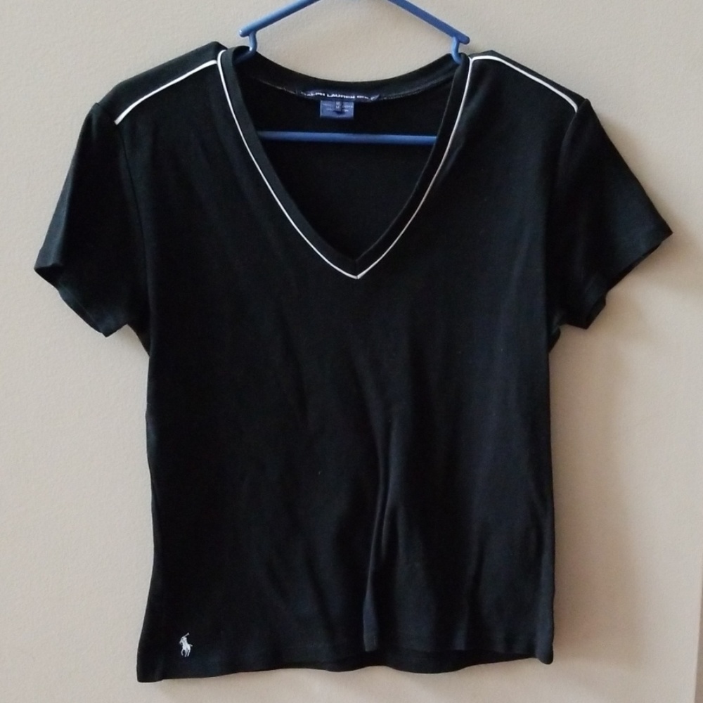 ralph lauren golf shirt sz Small medium black white